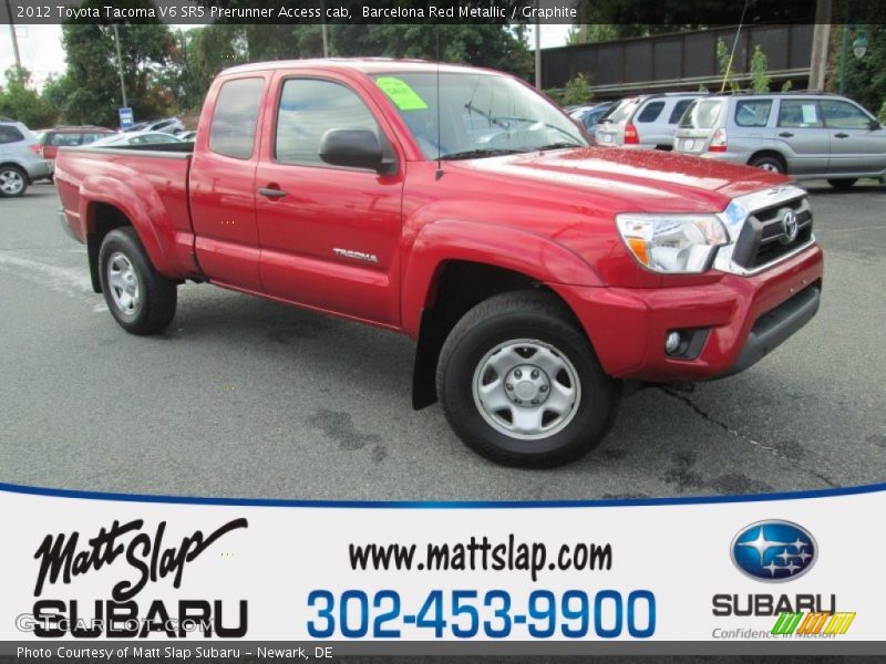 Barcelona Red Metallic / Graphite 2012 Toyota Tacoma V6 SR5 Prerunner Access cab