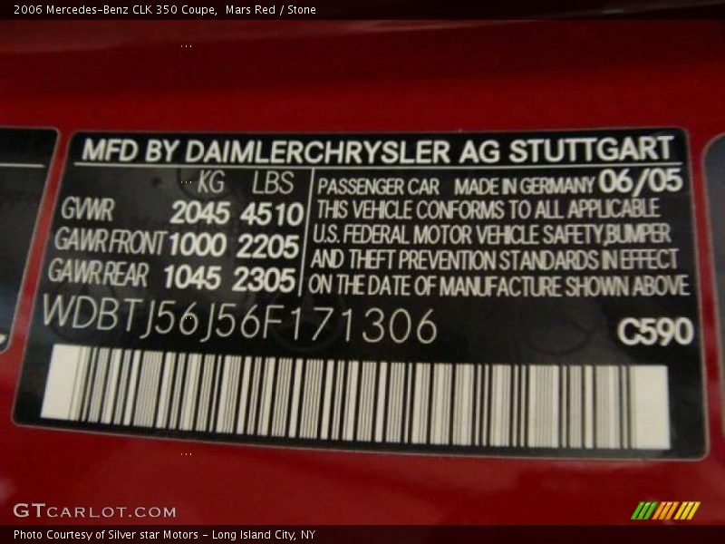Mars Red / Stone 2006 Mercedes-Benz CLK 350 Coupe