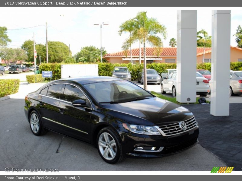 Deep Black Metallic / Desert Beige/Black 2013 Volkswagen CC Sport