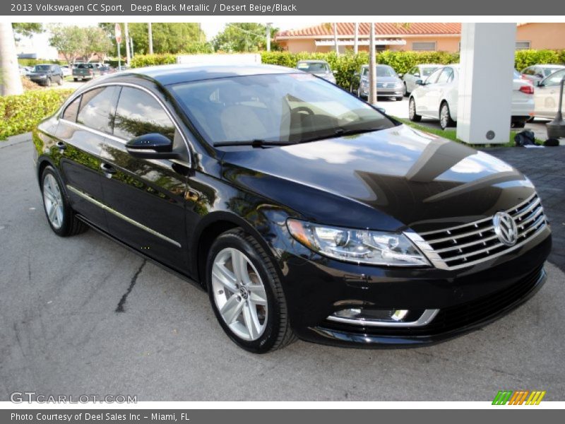Deep Black Metallic / Desert Beige/Black 2013 Volkswagen CC Sport