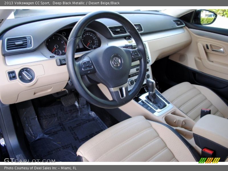 Deep Black Metallic / Desert Beige/Black 2013 Volkswagen CC Sport