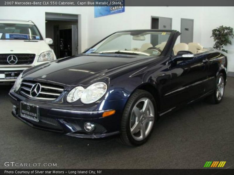 Capri Blue Metallic / Stone 2007 Mercedes-Benz CLK 550 Cabriolet