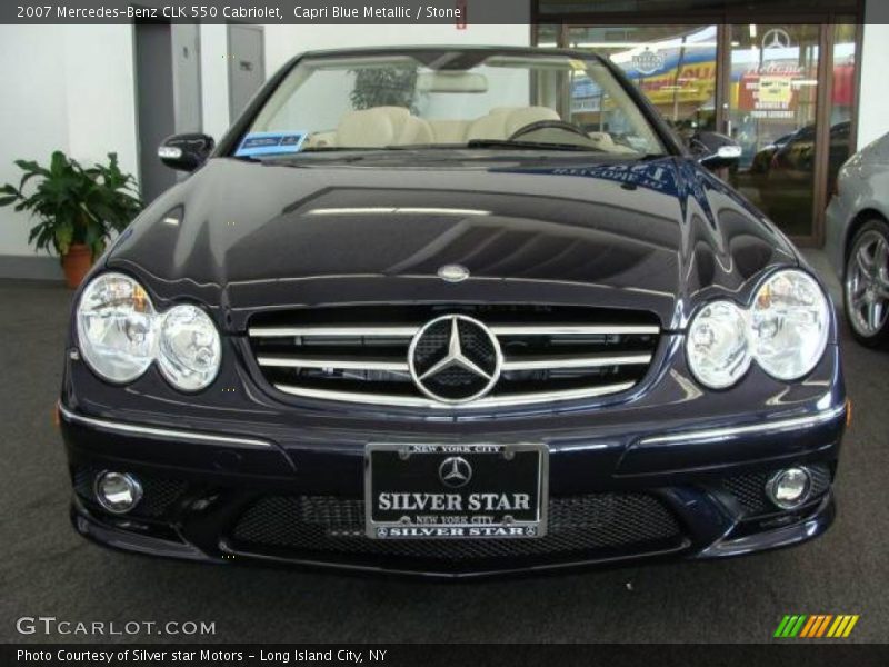 Capri Blue Metallic / Stone 2007 Mercedes-Benz CLK 550 Cabriolet