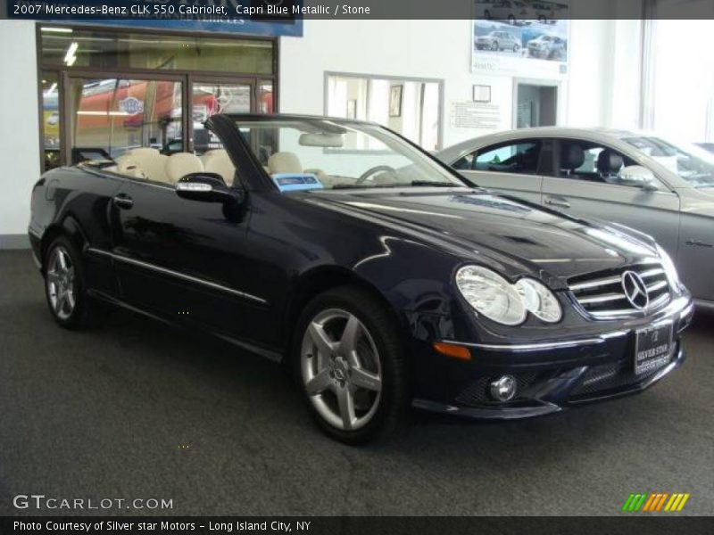 Capri Blue Metallic / Stone 2007 Mercedes-Benz CLK 550 Cabriolet