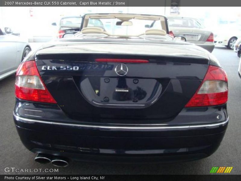 Capri Blue Metallic / Stone 2007 Mercedes-Benz CLK 550 Cabriolet