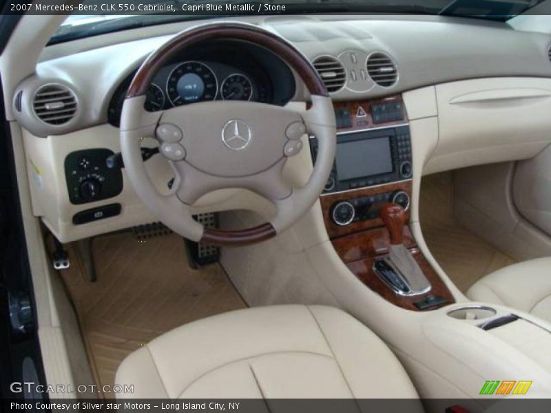 Capri Blue Metallic / Stone 2007 Mercedes-Benz CLK 550 Cabriolet