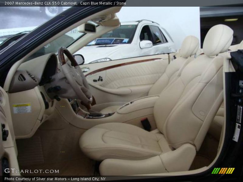 Capri Blue Metallic / Stone 2007 Mercedes-Benz CLK 550 Cabriolet
