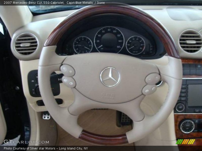 Capri Blue Metallic / Stone 2007 Mercedes-Benz CLK 550 Cabriolet