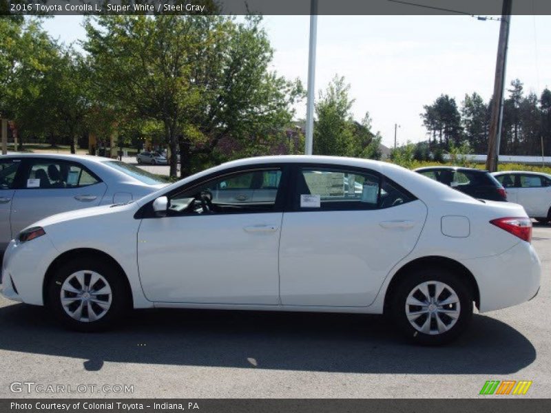Super White / Steel Gray 2016 Toyota Corolla L
