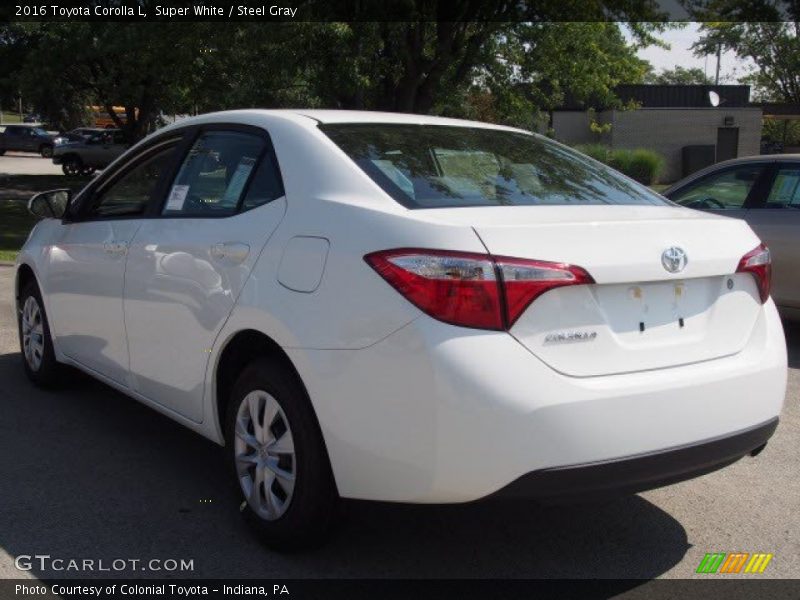 Super White / Steel Gray 2016 Toyota Corolla L