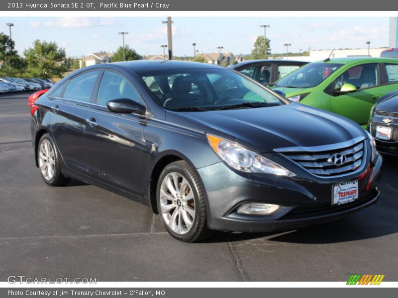 Pacific Blue Pearl / Gray 2013 Hyundai Sonata SE 2.0T