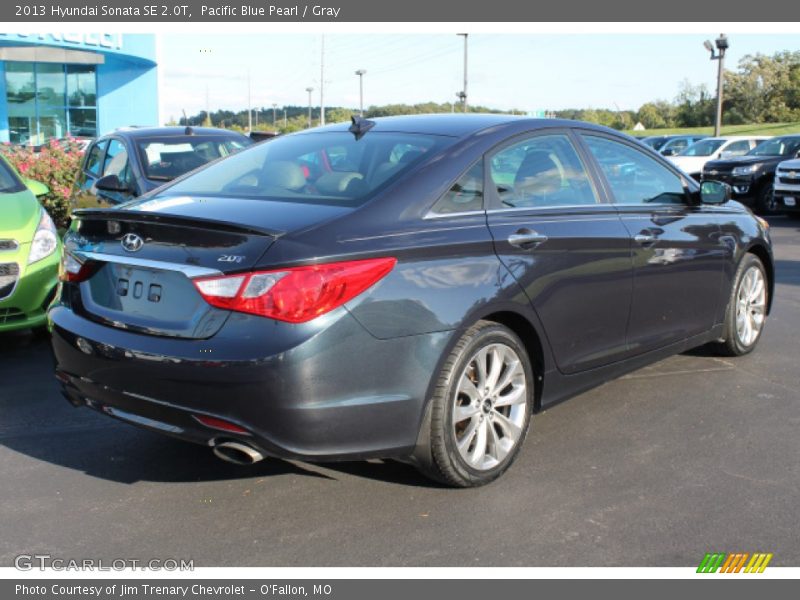 Pacific Blue Pearl / Gray 2013 Hyundai Sonata SE 2.0T