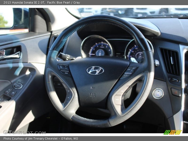 Pacific Blue Pearl / Gray 2013 Hyundai Sonata SE 2.0T