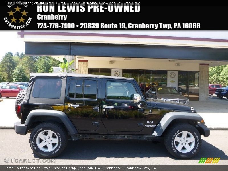 Black / Dark Slate Gray/Medium Slate Gray 2009 Jeep Wrangler Unlimited X 4x4