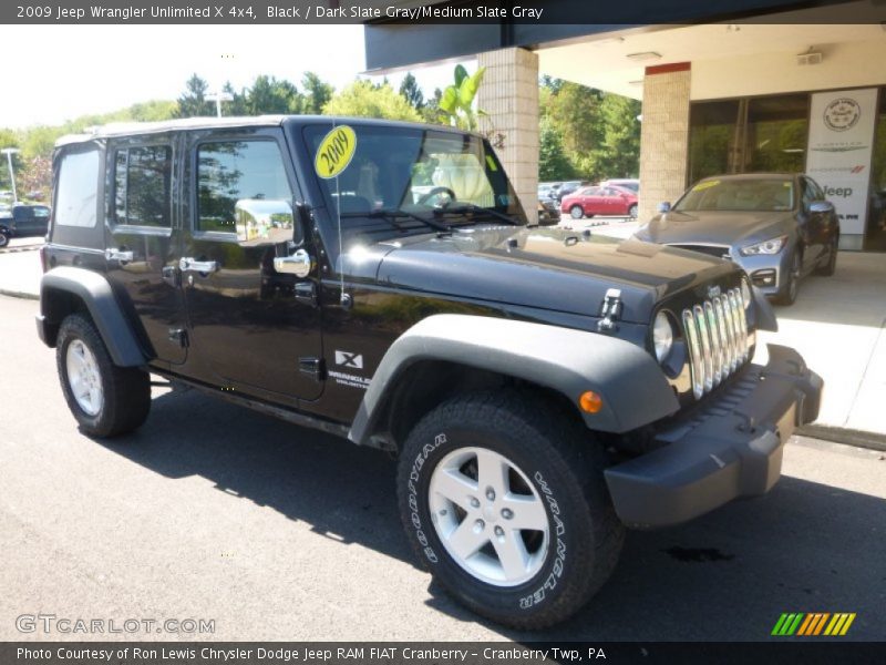 Black / Dark Slate Gray/Medium Slate Gray 2009 Jeep Wrangler Unlimited X 4x4