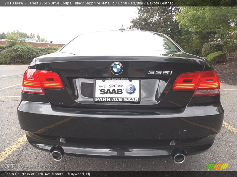 Black Sapphire Metallic / Coral Red/Black Dakota Leather 2010 BMW 3 Series 335i xDrive Coupe