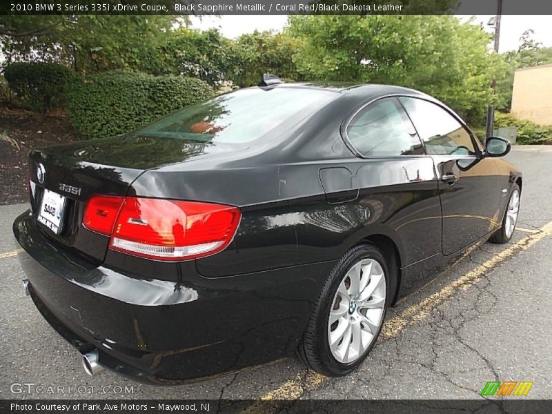 Black Sapphire Metallic / Coral Red/Black Dakota Leather 2010 BMW 3 Series 335i xDrive Coupe