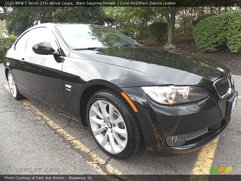 Black Sapphire Metallic / Coral Red/Black Dakota Leather 2010 BMW 3 Series 335i xDrive Coupe