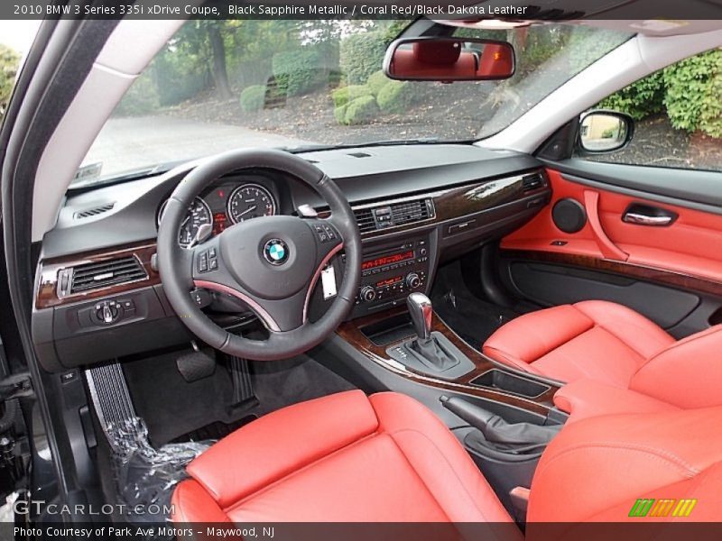 Coral Red/Black Dakota Leather Interior - 2010 3 Series 335i xDrive Coupe 