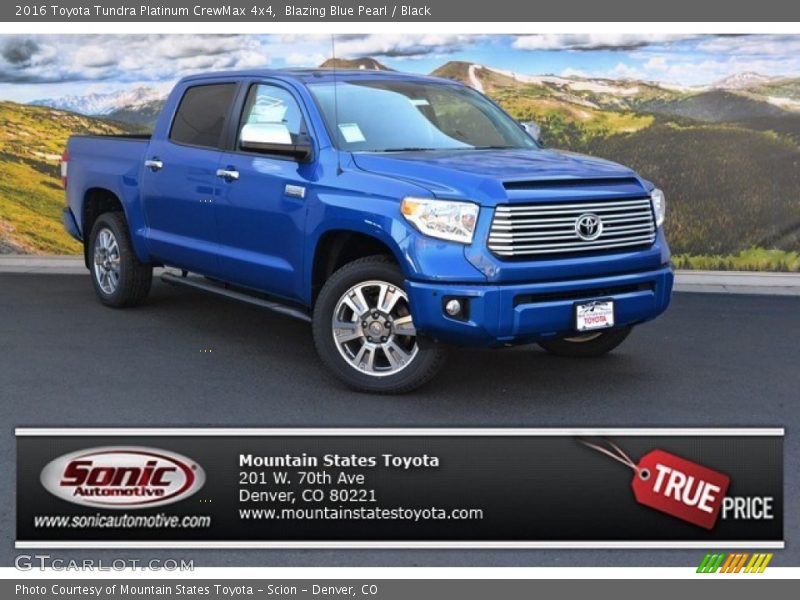 Blazing Blue Pearl / Black 2016 Toyota Tundra Platinum CrewMax 4x4