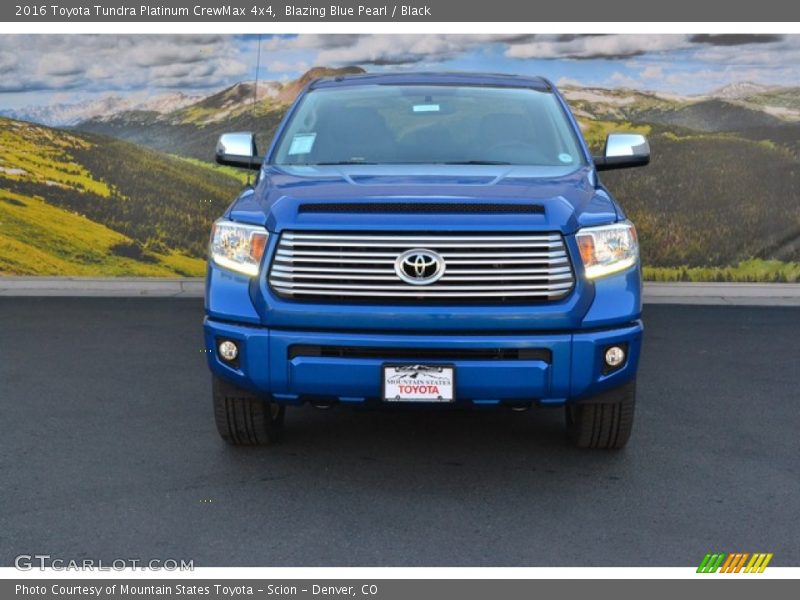Blazing Blue Pearl / Black 2016 Toyota Tundra Platinum CrewMax 4x4