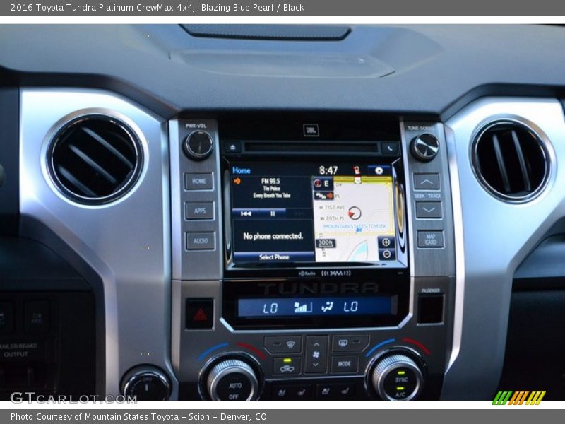 Blazing Blue Pearl / Black 2016 Toyota Tundra Platinum CrewMax 4x4