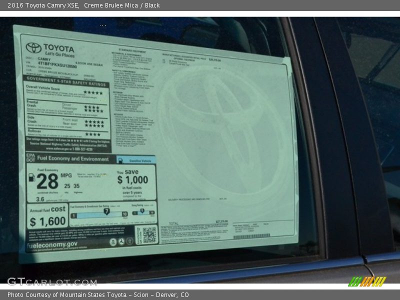 Creme Brulee Mica / Black 2016 Toyota Camry XSE