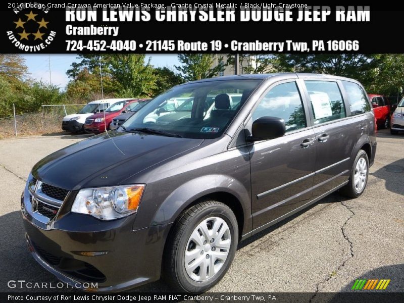 Granite Crystal Metallic / Black/Light Graystone 2016 Dodge Grand Caravan American Value Package