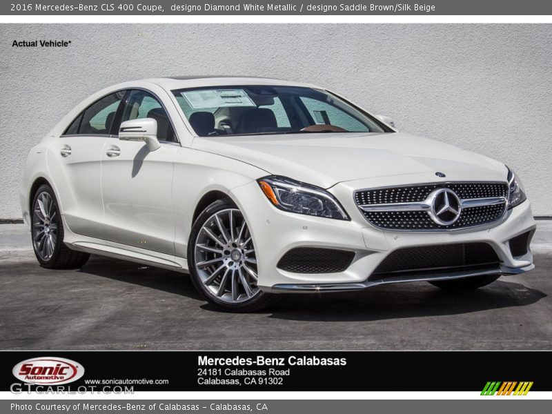 designo Diamond White Metallic / designo Saddle Brown/Silk Beige 2016 Mercedes-Benz CLS 400 Coupe