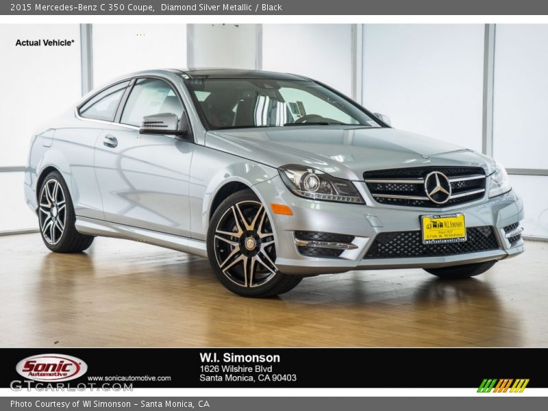 Diamond Silver Metallic / Black 2015 Mercedes-Benz C 350 Coupe
