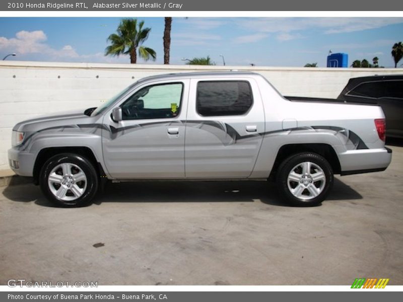 Alabaster Silver Metallic / Gray 2010 Honda Ridgeline RTL