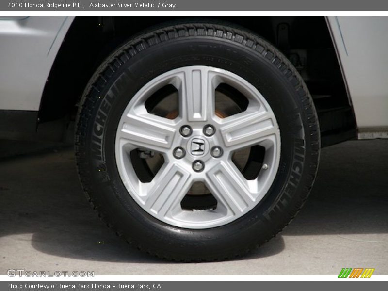 Alabaster Silver Metallic / Gray 2010 Honda Ridgeline RTL