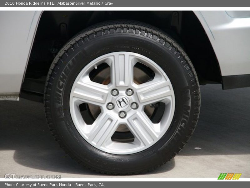 Alabaster Silver Metallic / Gray 2010 Honda Ridgeline RTL