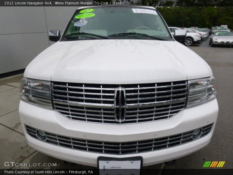 White Platinum Metallic Tri-Coat / Stone 2012 Lincoln Navigator 4x4