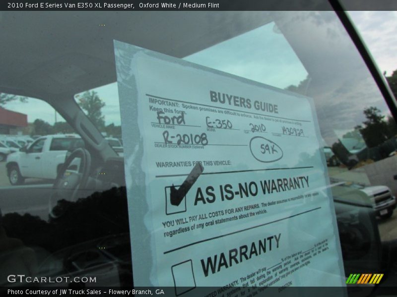 Oxford White / Medium Flint 2010 Ford E Series Van E350 XL Passenger