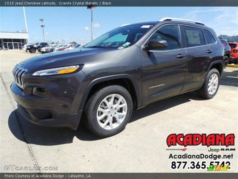 Granite Crystal Metallic / Black 2016 Jeep Cherokee Latitude