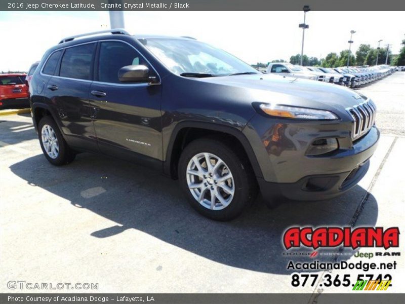 Granite Crystal Metallic / Black 2016 Jeep Cherokee Latitude