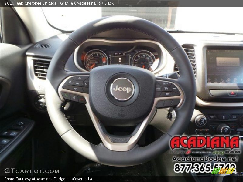 Granite Crystal Metallic / Black 2016 Jeep Cherokee Latitude