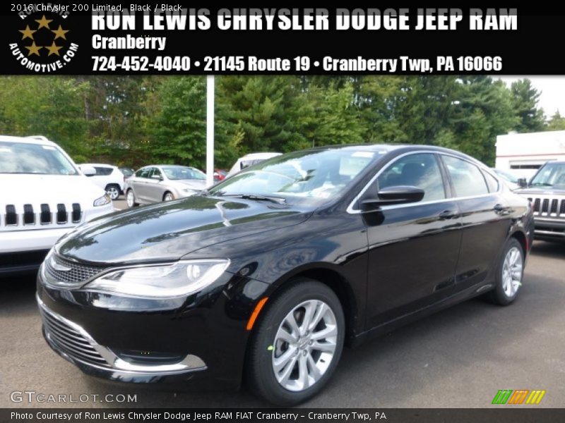 Black / Black 2016 Chrysler 200 Limited