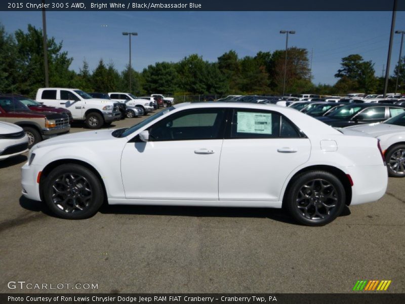 Bright White / Black/Ambassador Blue 2015 Chrysler 300 S AWD