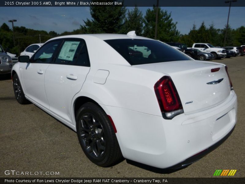 Bright White / Black/Ambassador Blue 2015 Chrysler 300 S AWD