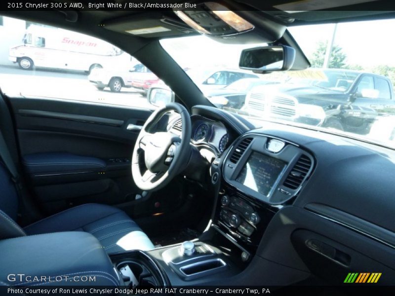 Bright White / Black/Ambassador Blue 2015 Chrysler 300 S AWD