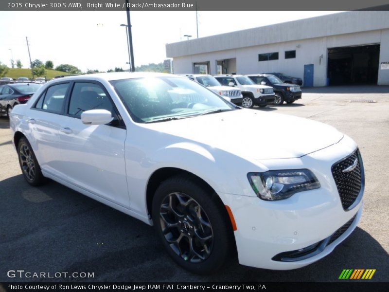 Bright White / Black/Ambassador Blue 2015 Chrysler 300 S AWD