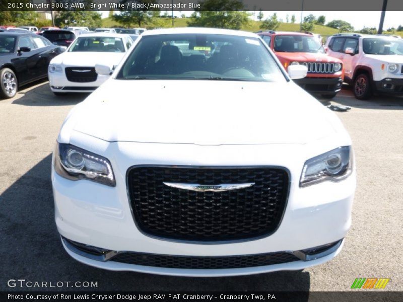 Bright White / Black/Ambassador Blue 2015 Chrysler 300 S AWD