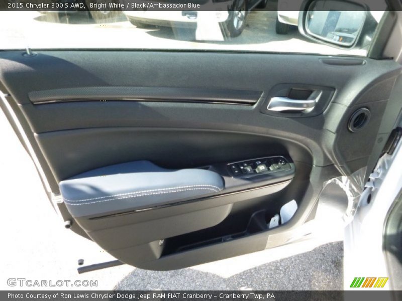 Bright White / Black/Ambassador Blue 2015 Chrysler 300 S AWD