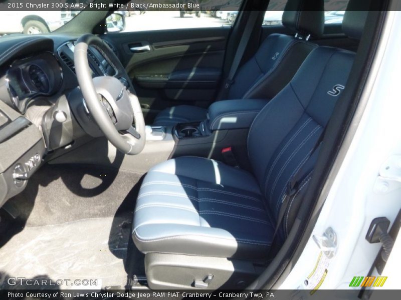 Bright White / Black/Ambassador Blue 2015 Chrysler 300 S AWD