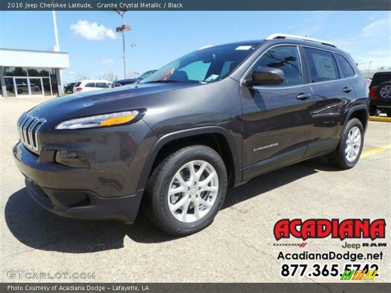 Granite Crystal Metallic / Black 2016 Jeep Cherokee Latitude