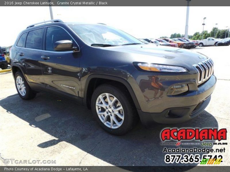 Granite Crystal Metallic / Black 2016 Jeep Cherokee Latitude