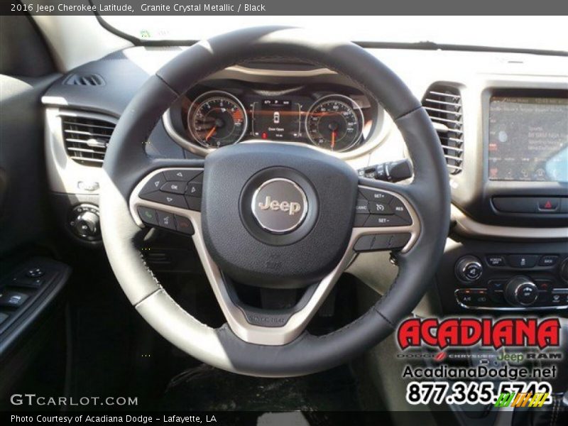 Granite Crystal Metallic / Black 2016 Jeep Cherokee Latitude