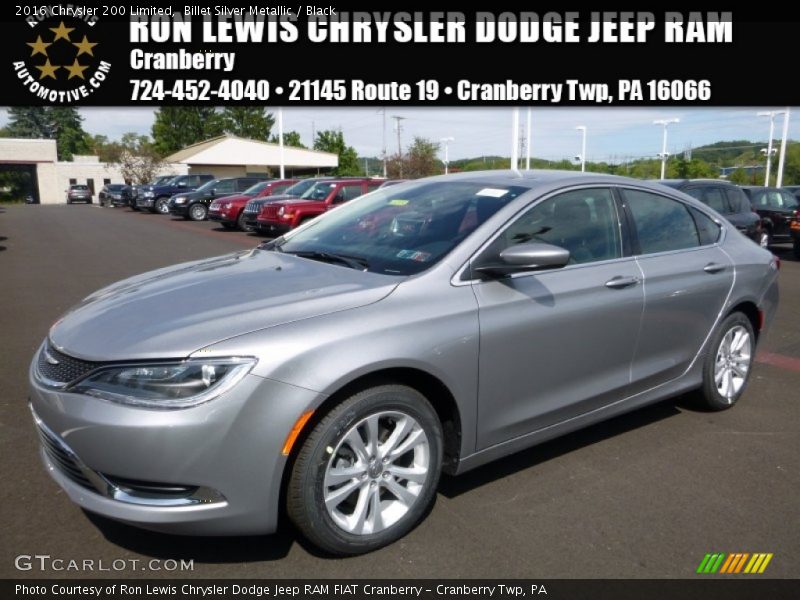 Billet Silver Metallic / Black 2016 Chrysler 200 Limited